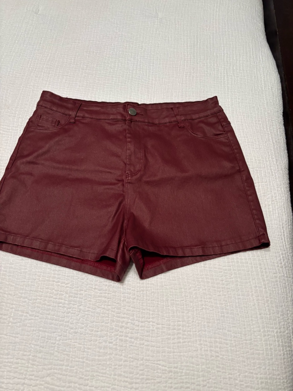 SHEIN Burgundy High-Rise Denim Shorts